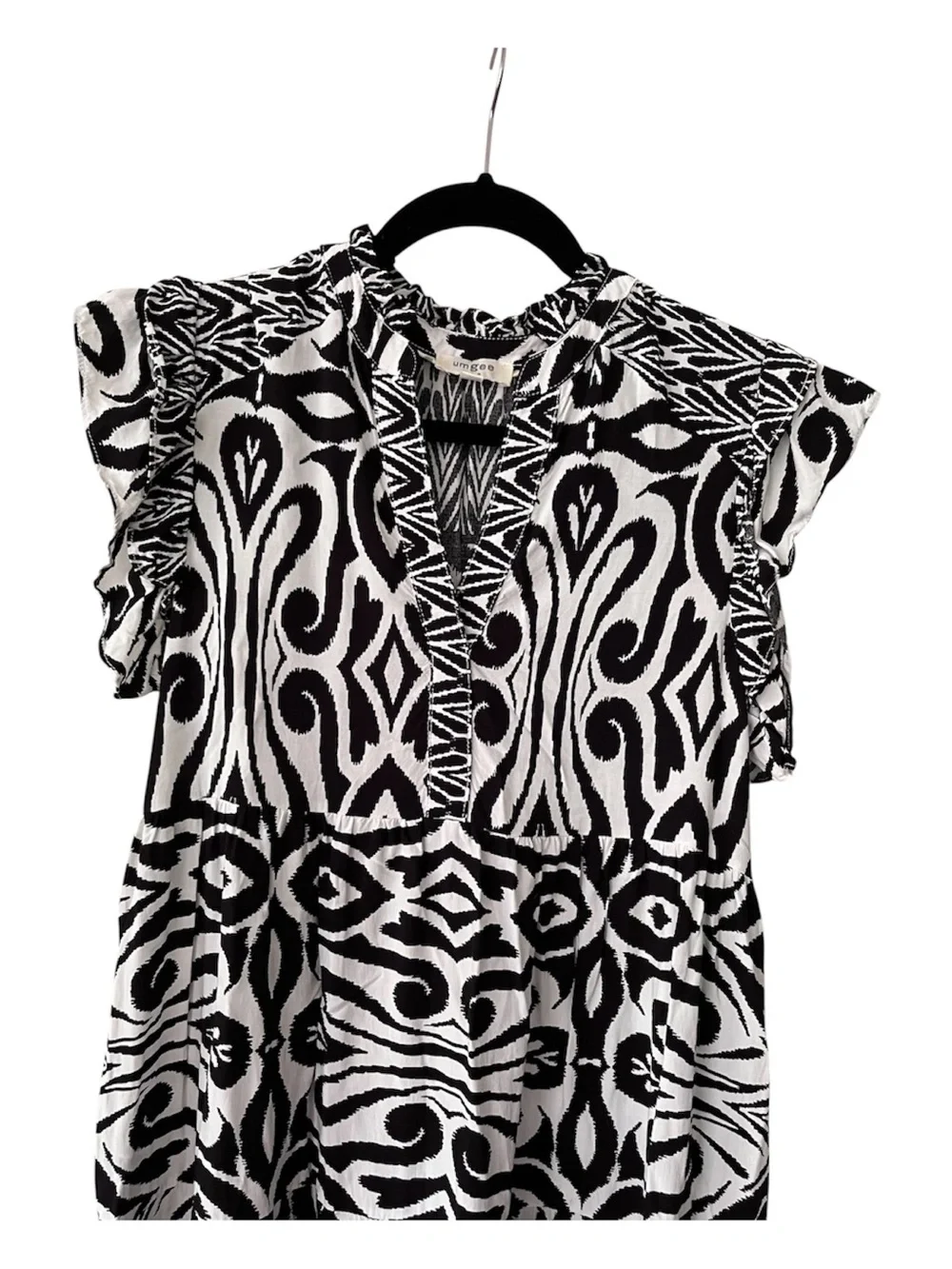 UMGEE Black & White Patterned Women’s Dress, Midi/Maxi length, EUC, Size Medium - Picture 2 of 10